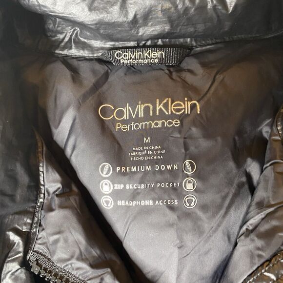 CALVIN KLEIN PERFORMANCE Down Vest Quilted Puffer Insulated Jacket Women M Black - Picture 3 of 6